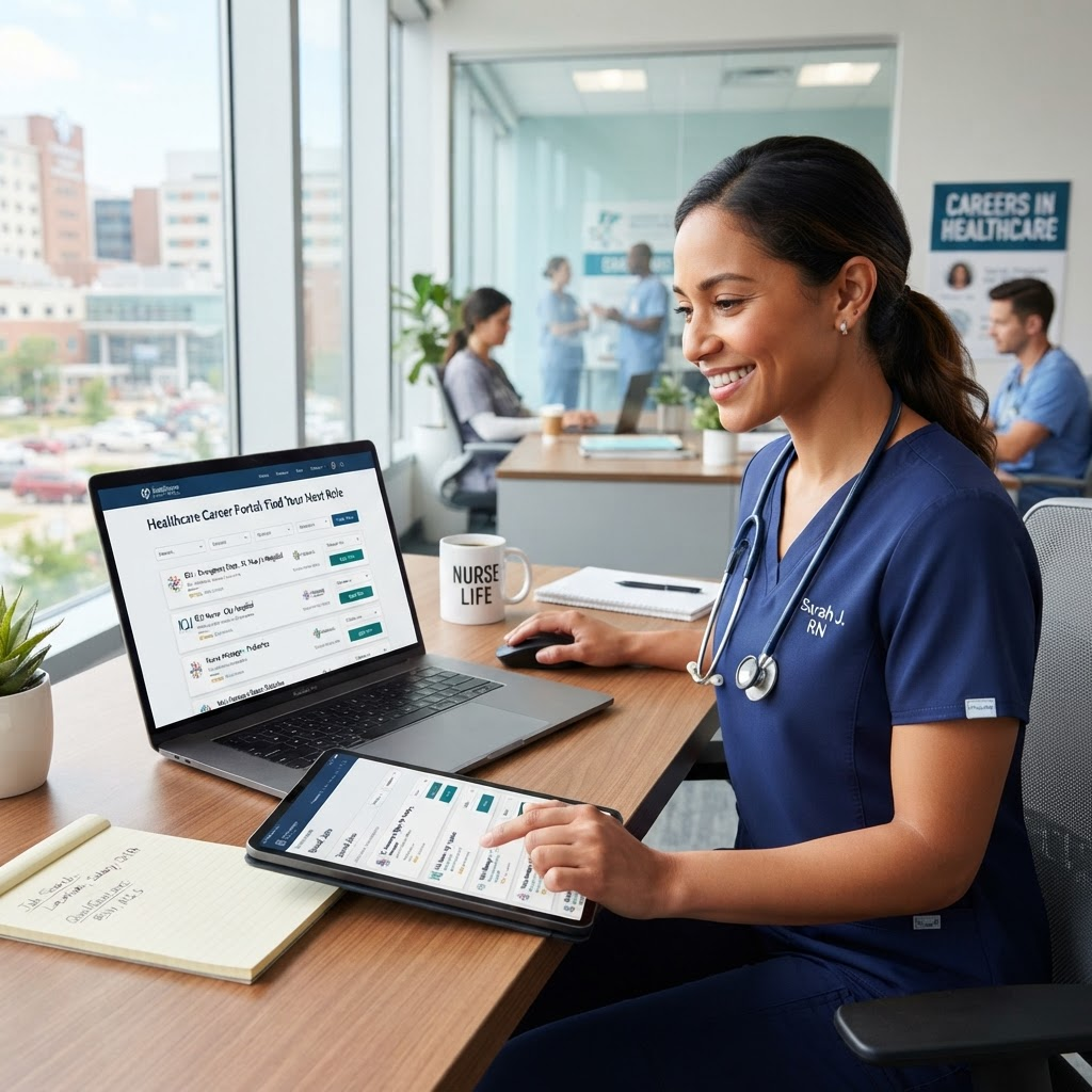 Healthcare professional searching for jobs